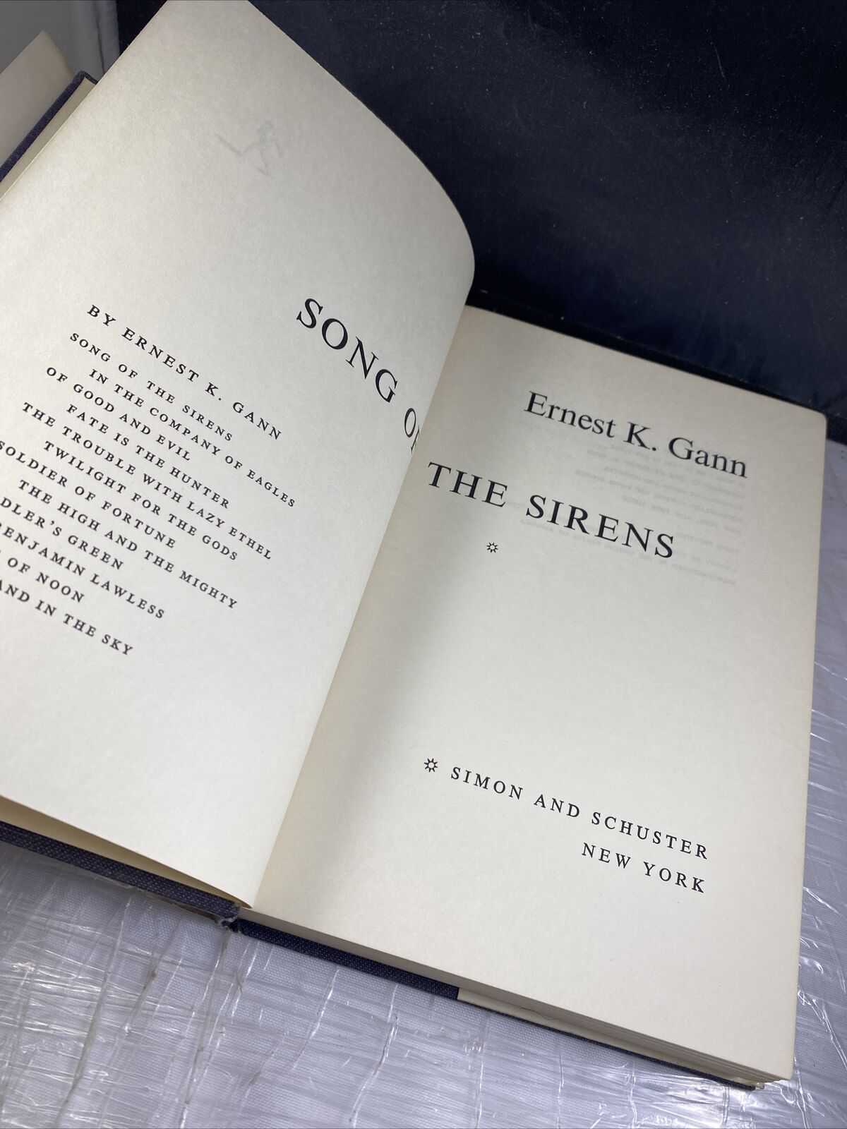 Song of the Sirens Hardcover Ernest K. Gann Vintage 60s Novel Third Print