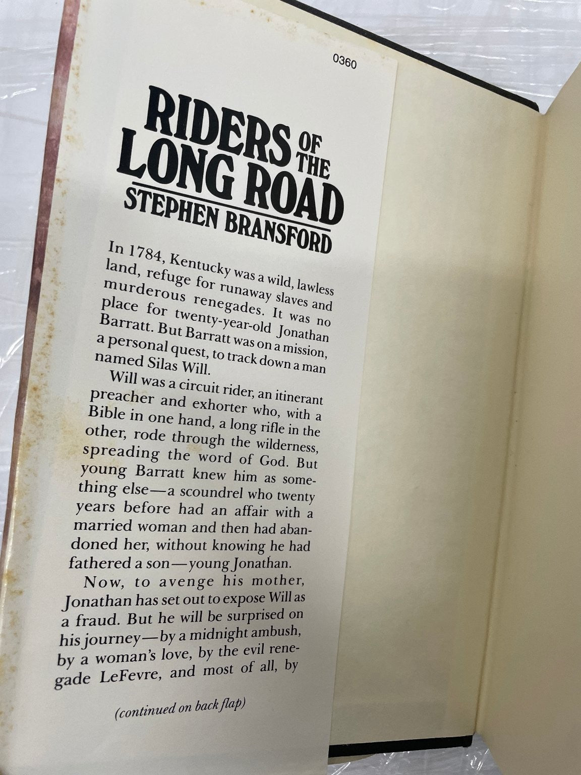 Riders of the Long Road Stephen Bransford 1984 American Circuit Riders