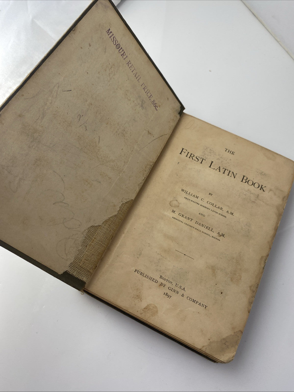 FIRST LATIN BOOK First Year Latin Book by Collar and Daniell 1897 Ginn & Co.