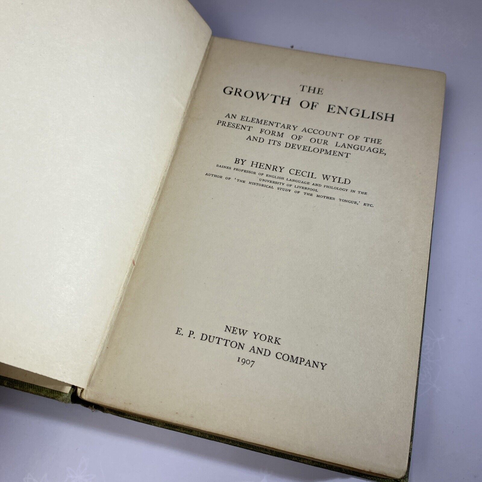 The Growth Of English H C Wyld Rare Antique History Of Language Book 1907