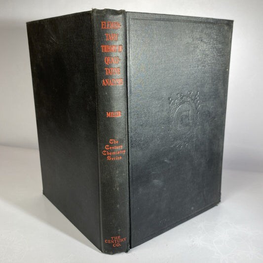 1929 ~ Elementary Theory Of Qualitative Analysis . 1st Edition BLACK & Red