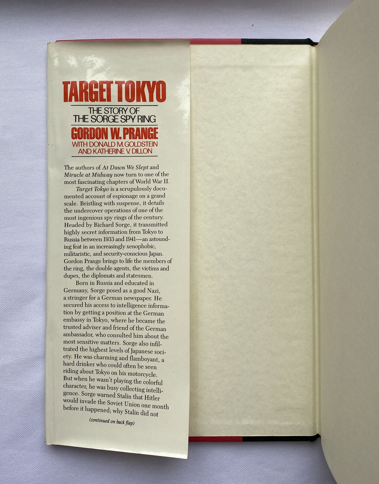 Target Tokyo by Gordon W. Prange Hardcover with dust Jacket