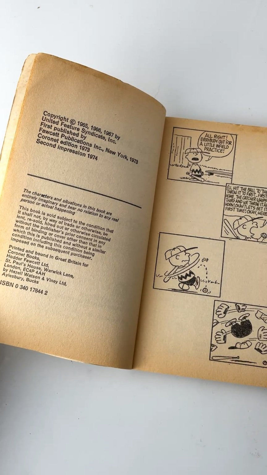 Take It Easy Charlie Brown by Charles M. Schulz Coronet 1974 Edition