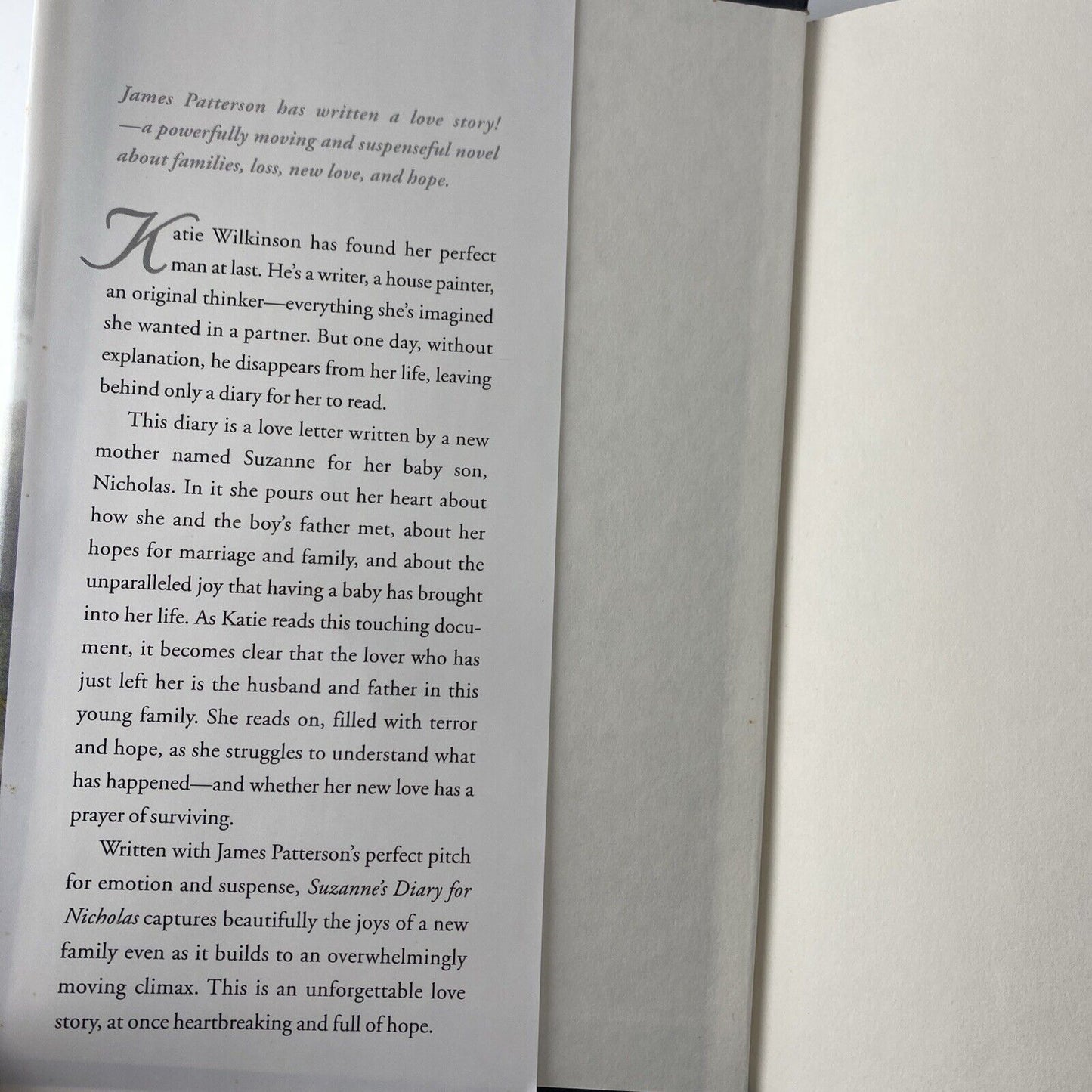 SUZANNE'S DIARY FOR NICHOLAS: Suspense, Love, Family Hardcover Book Club Edition