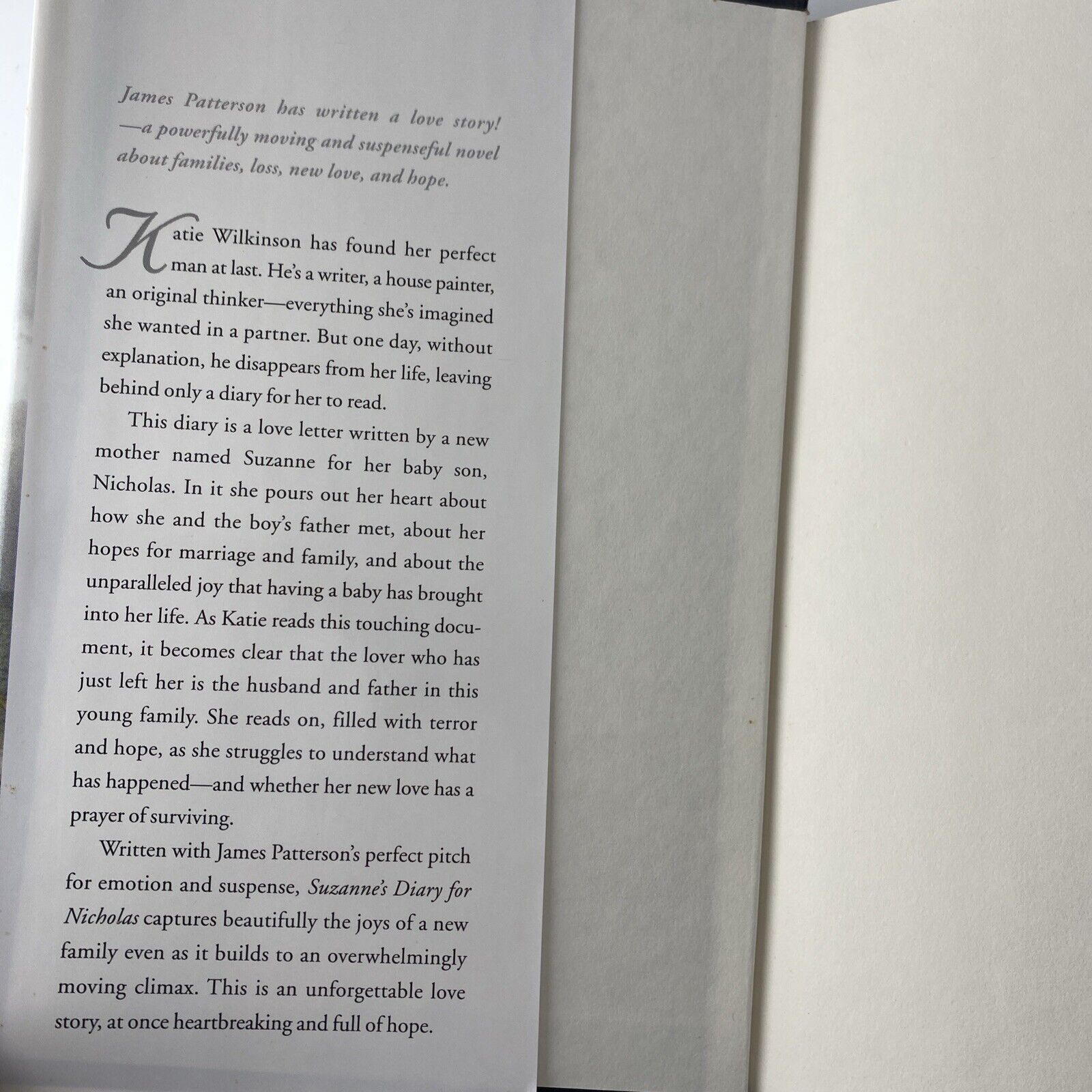 SUZANNE'S DIARY FOR NICHOLAS: Suspense, Love, Family Hardcover Book Club Edition