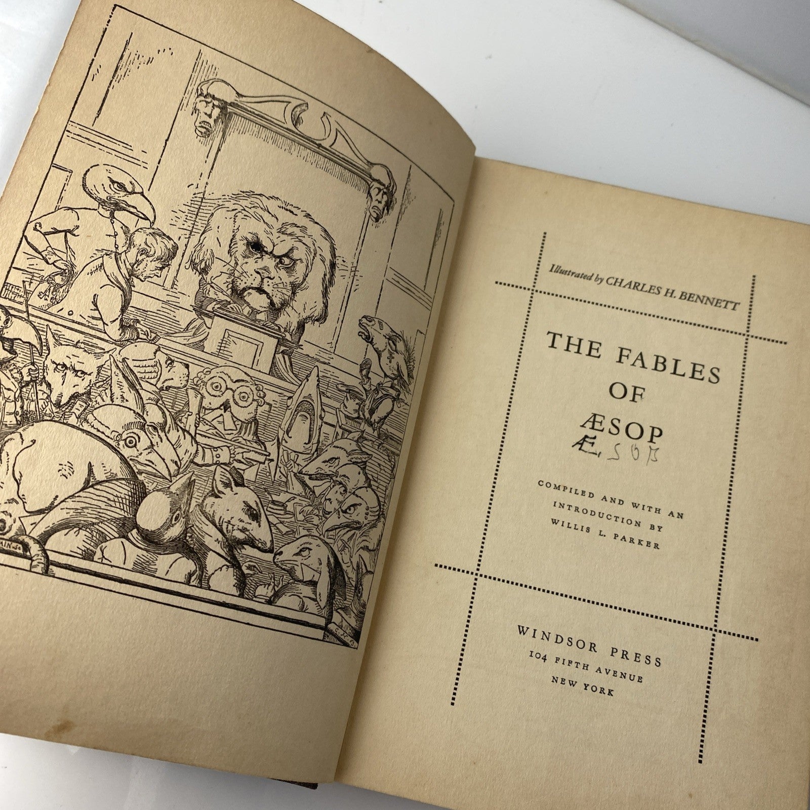 Fables of Aesop Compiled by Willis Parker Illustrated by Charles Bennett 1931 HC