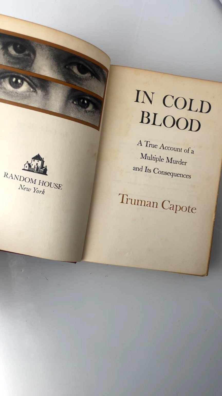 In Cold Blood Truman Capote 1965 First Edition True Crime Random House