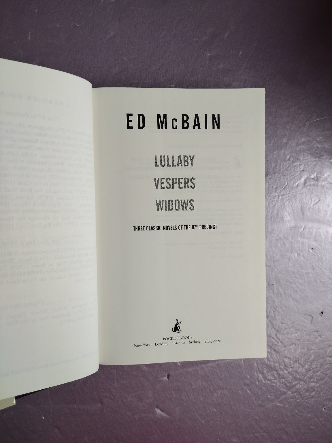McBain Trio Ed McBain 2002 Omnibus 87th Precinct Mystery Guild Pocket Books