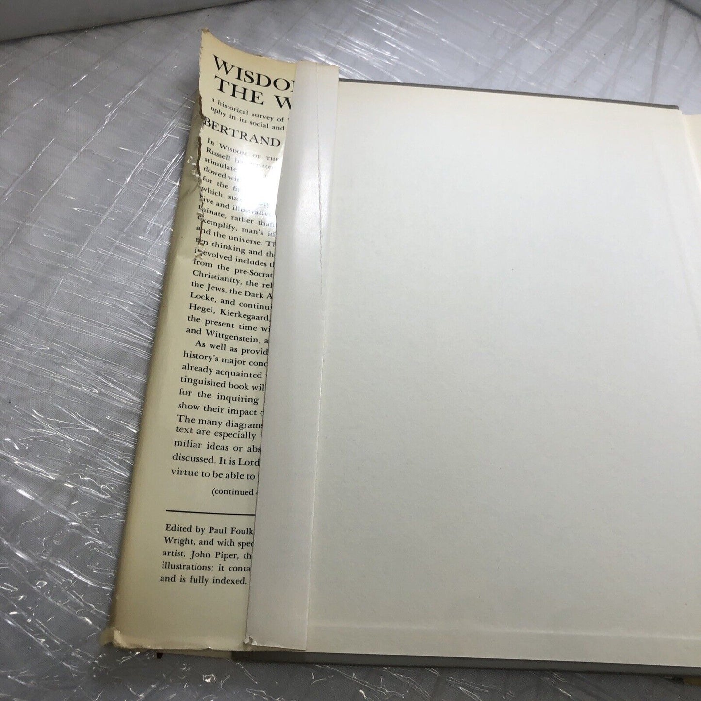 Vintage History Book WISDOM OF THE WEST By Bertrand Russell - Hardcover