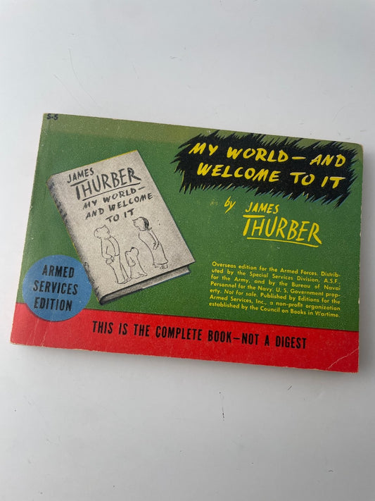 RARE My World And Welcome To It James Thurber 1940 Armed Services Edition Humor