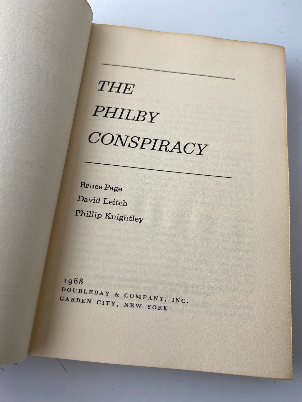 The Philby Conspiracy Page Leitch Knightley 1968 First Edition Doubleday