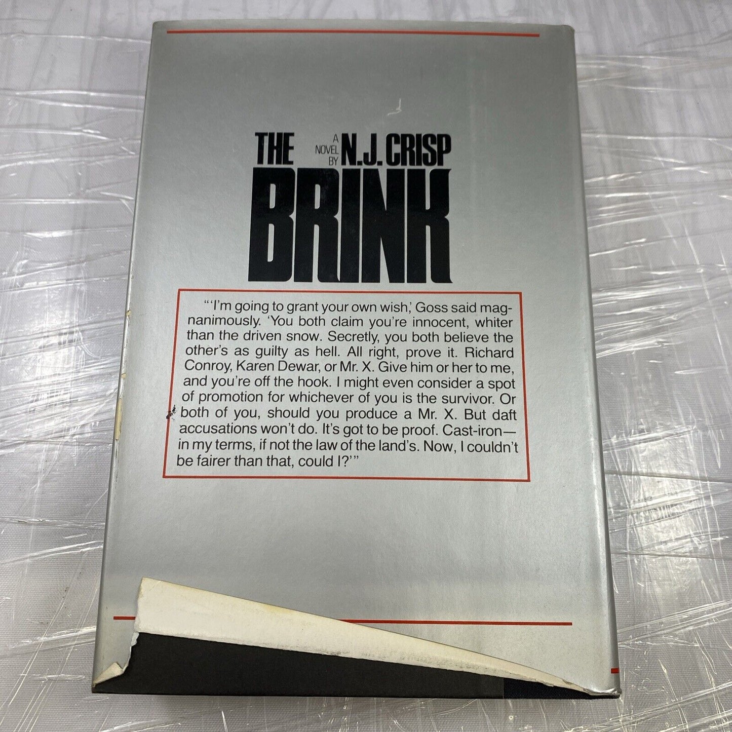 The Brink: 2 - Hardcover By N J Crisp Rare Vintage Cold War Espionage Fiction