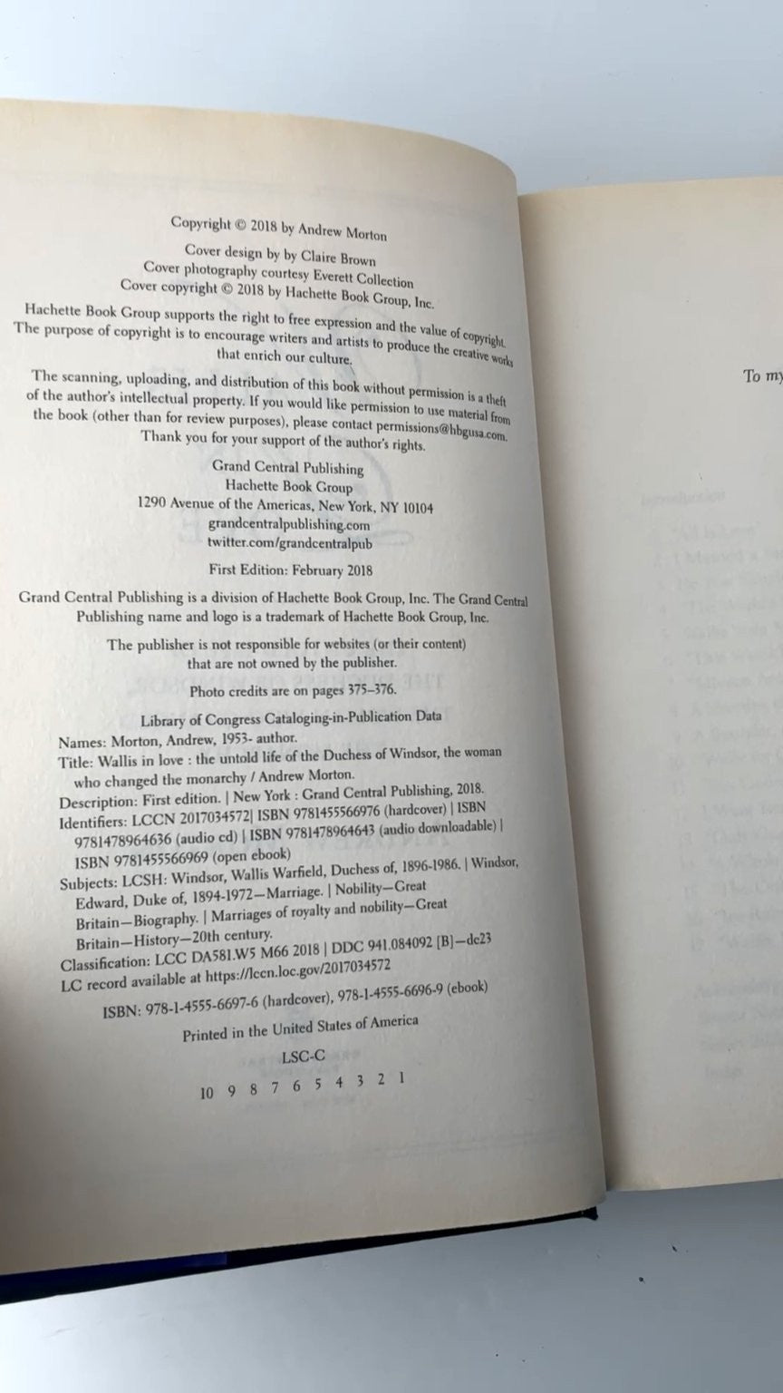 Wallis in Love Andrew Morton First Edition 2018 Biography Duchess Windsor