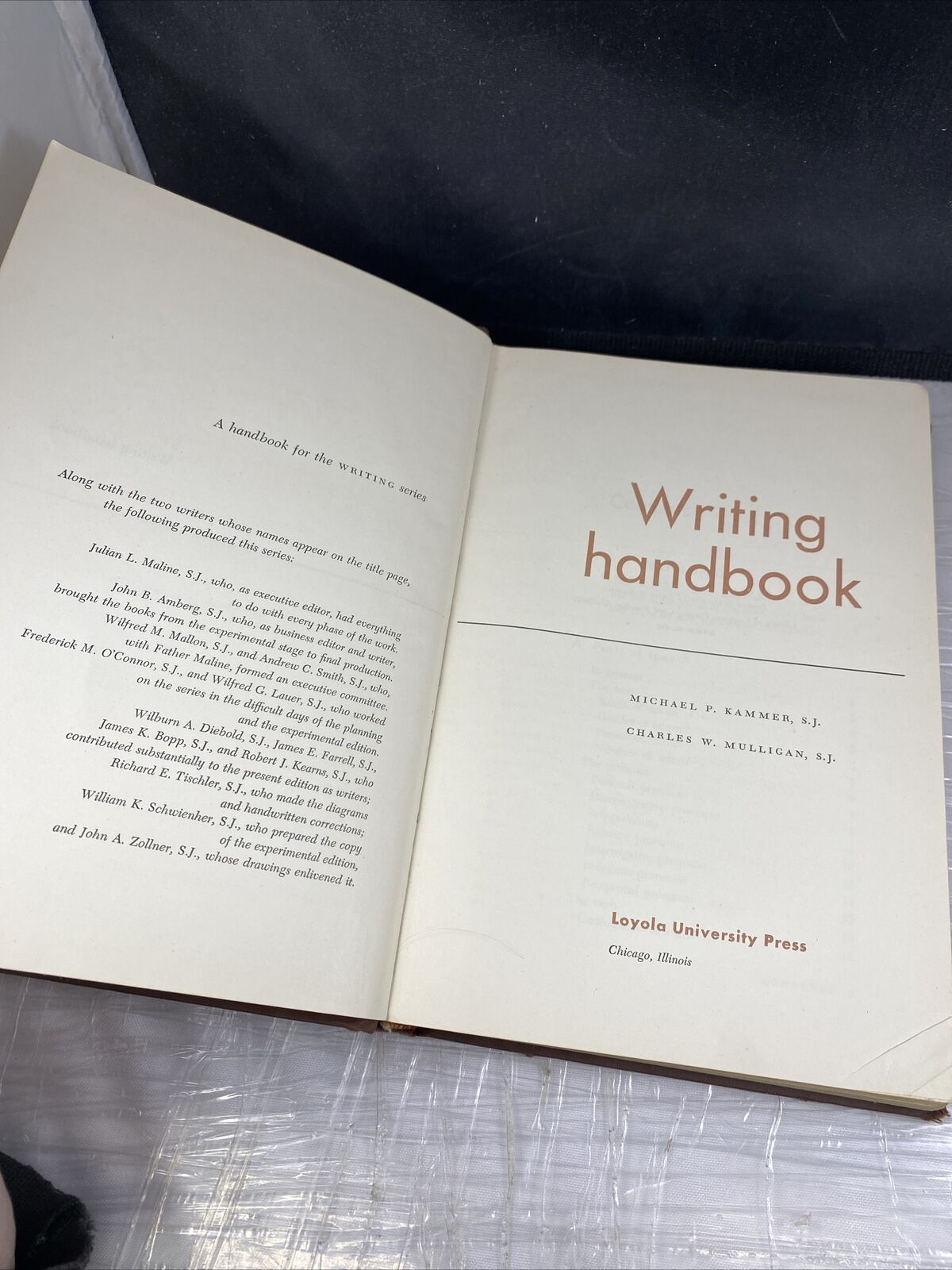 Writing Handbook - Michael Kammer (Hardcover) Vintage 50s English Textbook Clean