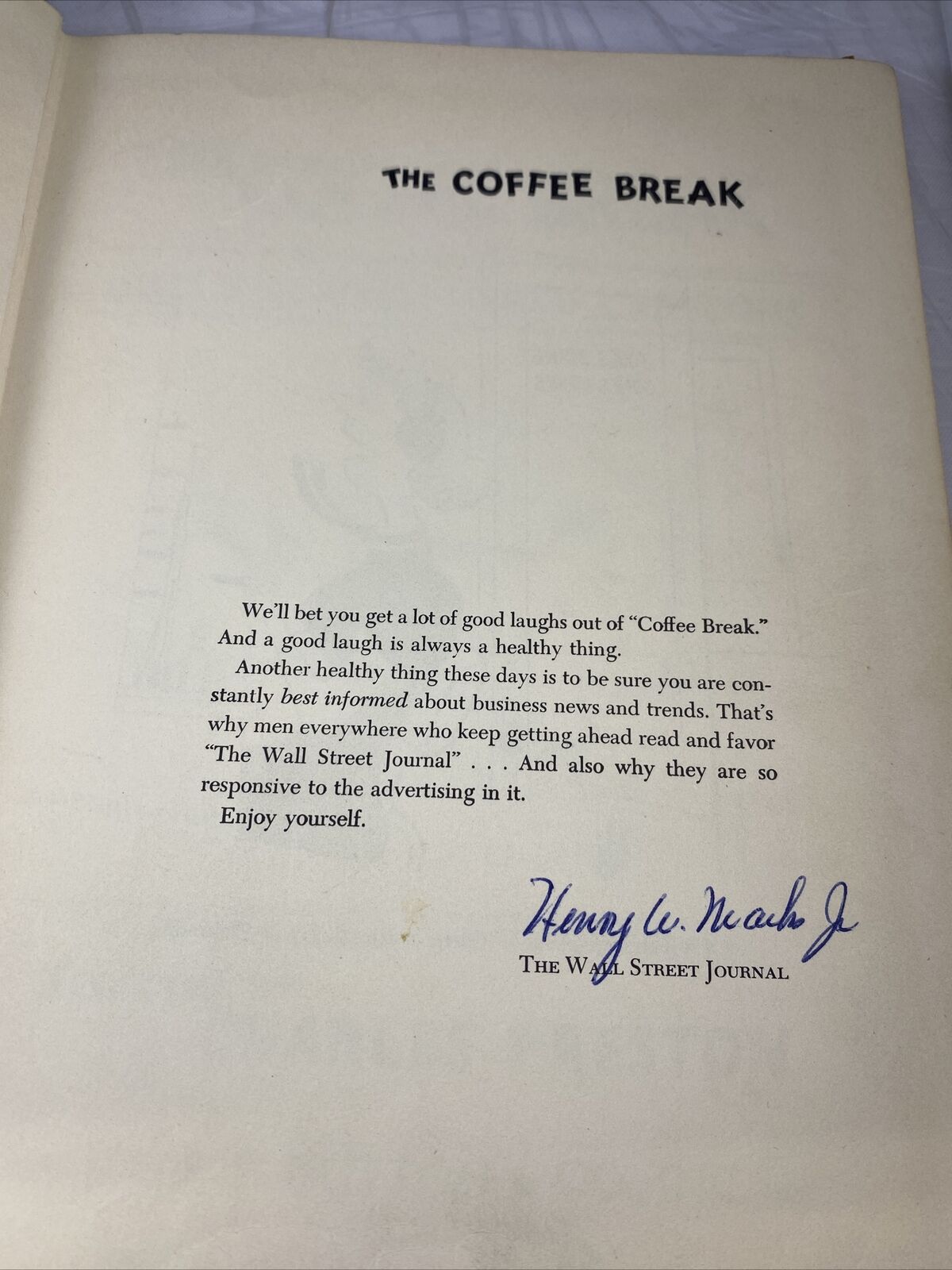 *signed* The Coffee Break Vintage 50s Book Illustrations Charles Preston WSJ