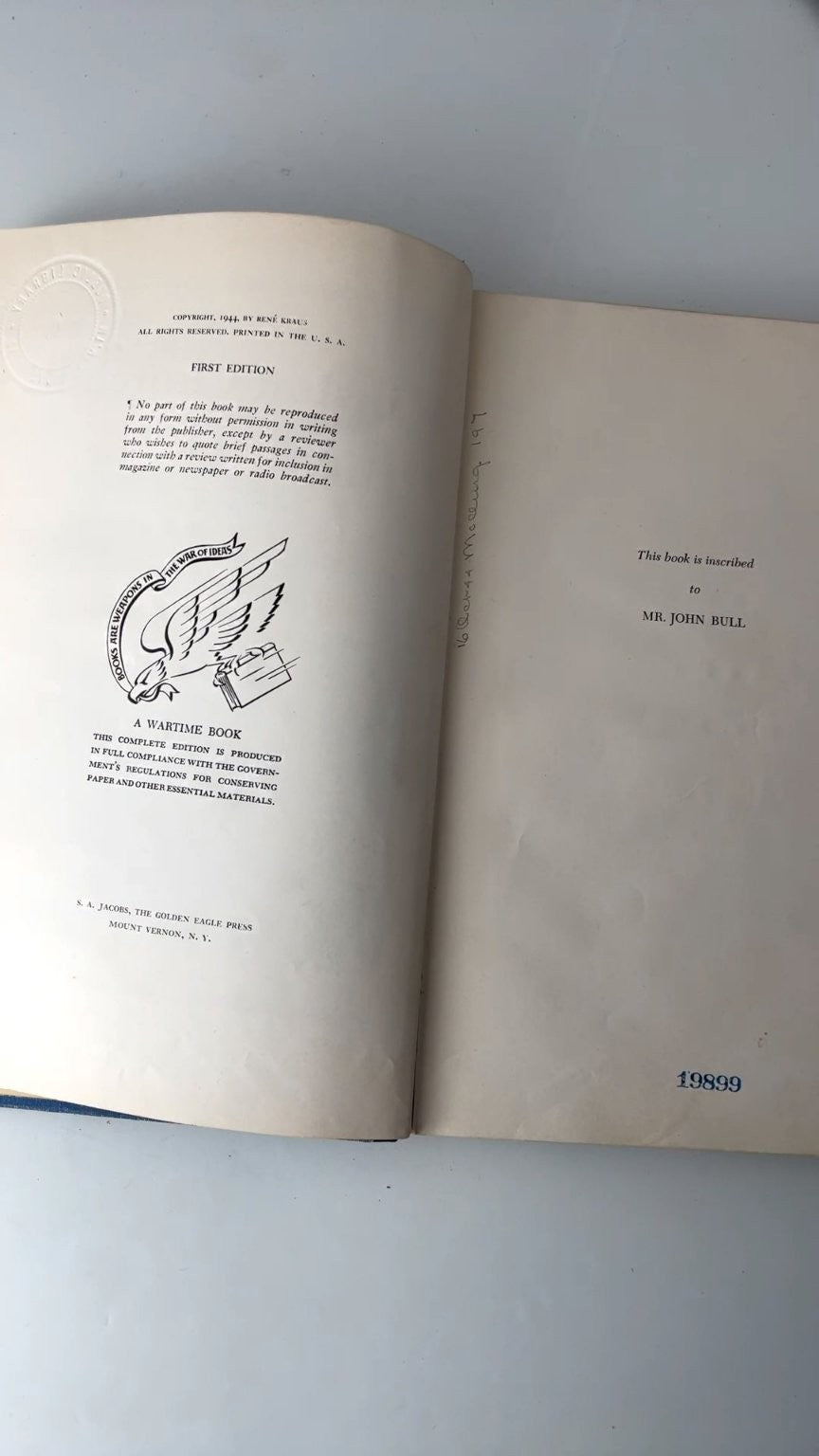 Winston Churchill in the Mirror René Kraus 1944 First Edition Biography