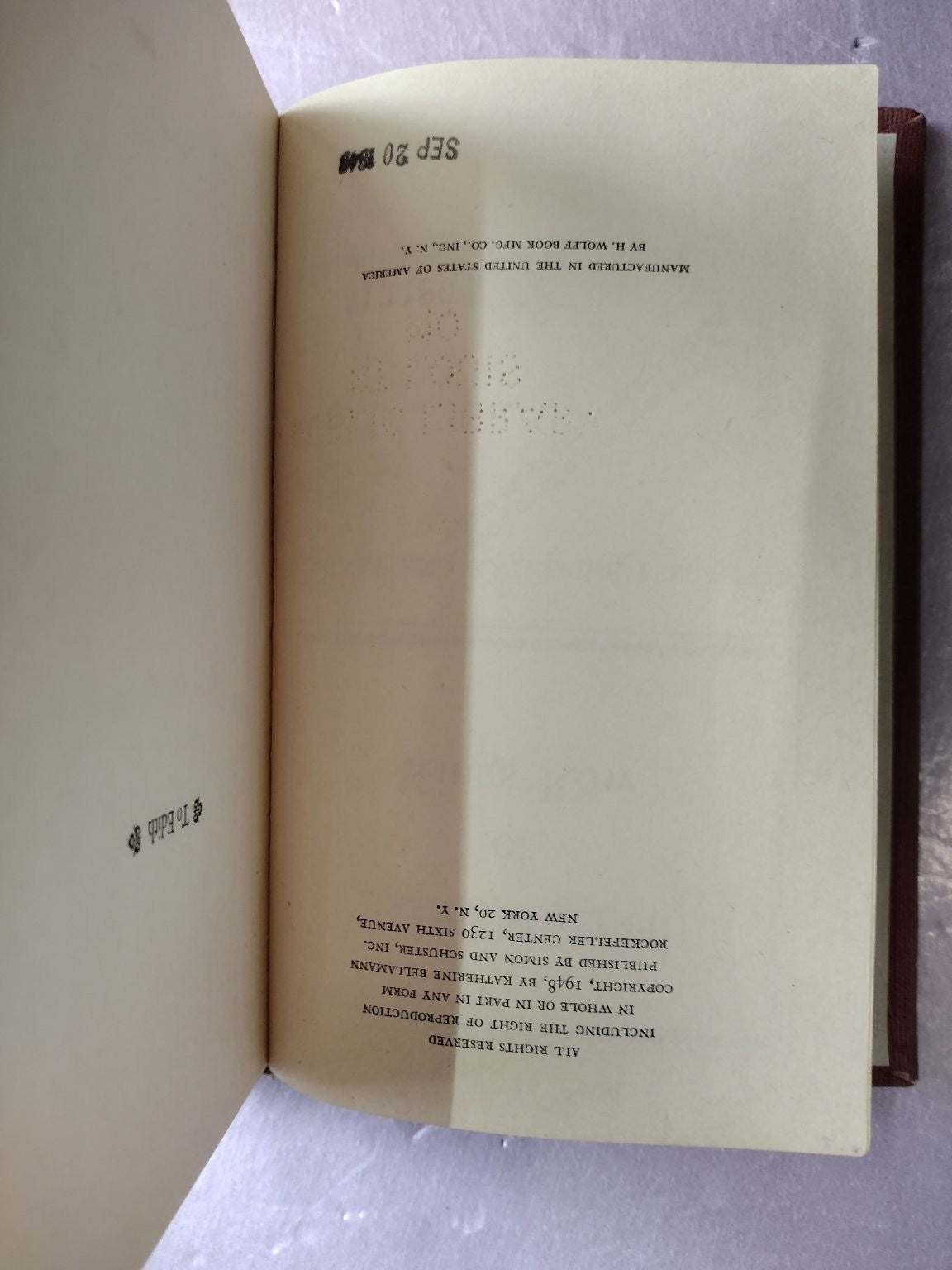 Parris Mitchell of Kings Row Henry & Katherine Bellamann 1948 Simon & Schuster
