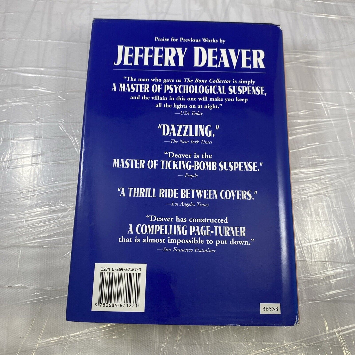 The Blue Nowhere by Jeffery Deaver (2001, Hardcover) Mystery Thriller Novel