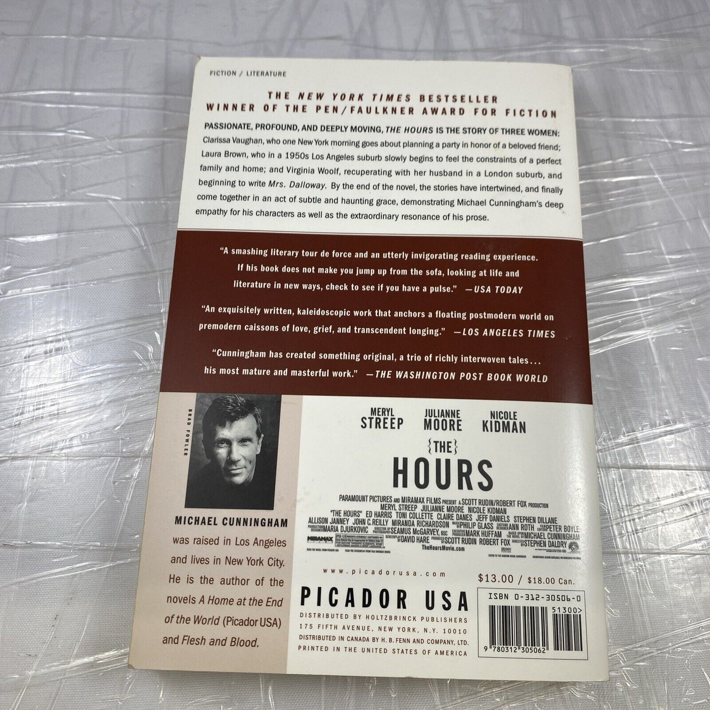 The Hours by Michael Cunningham Paperback 2003 Book First Printing Movie Edition