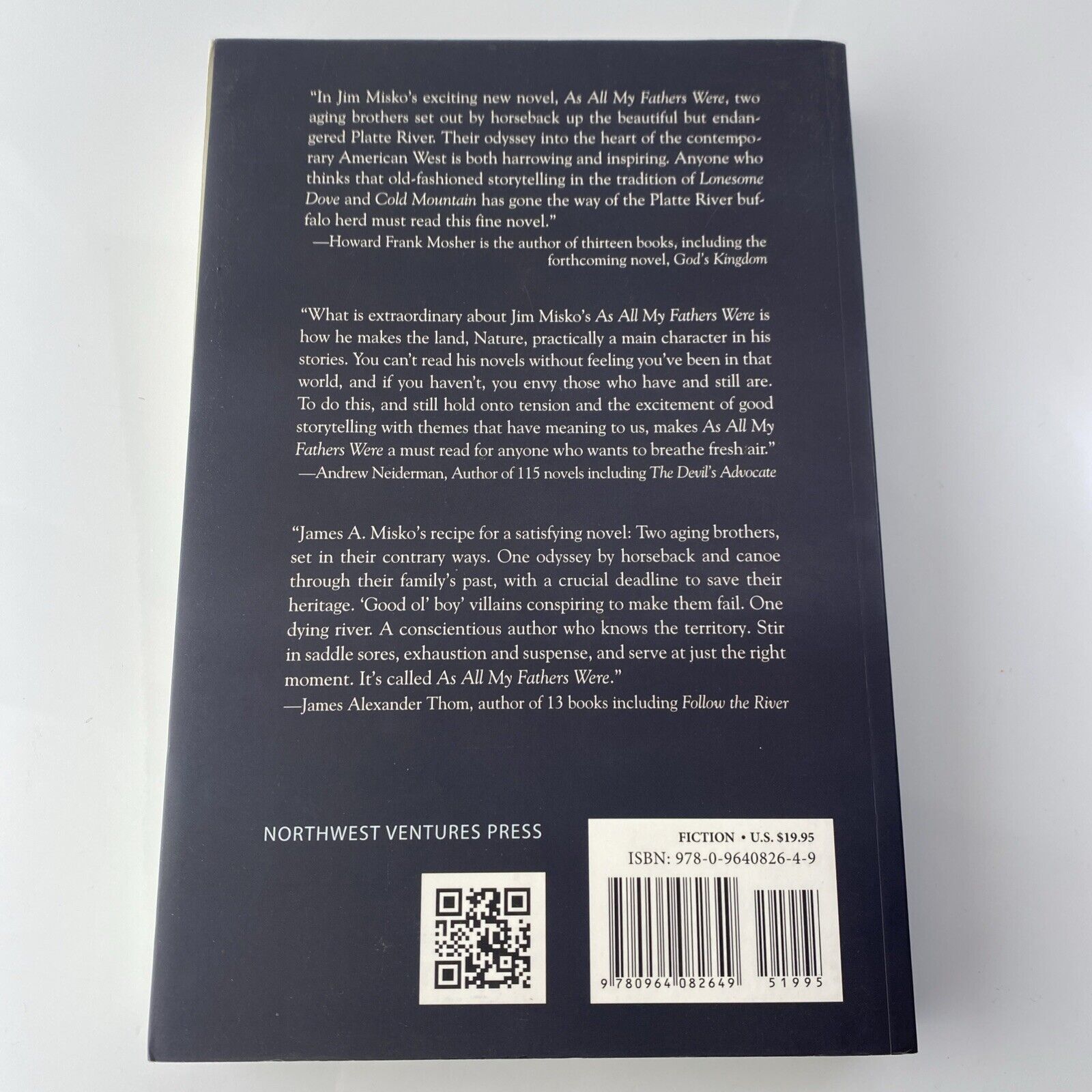 As All My Fathers Were: A Novel, James A. Misko Very Good