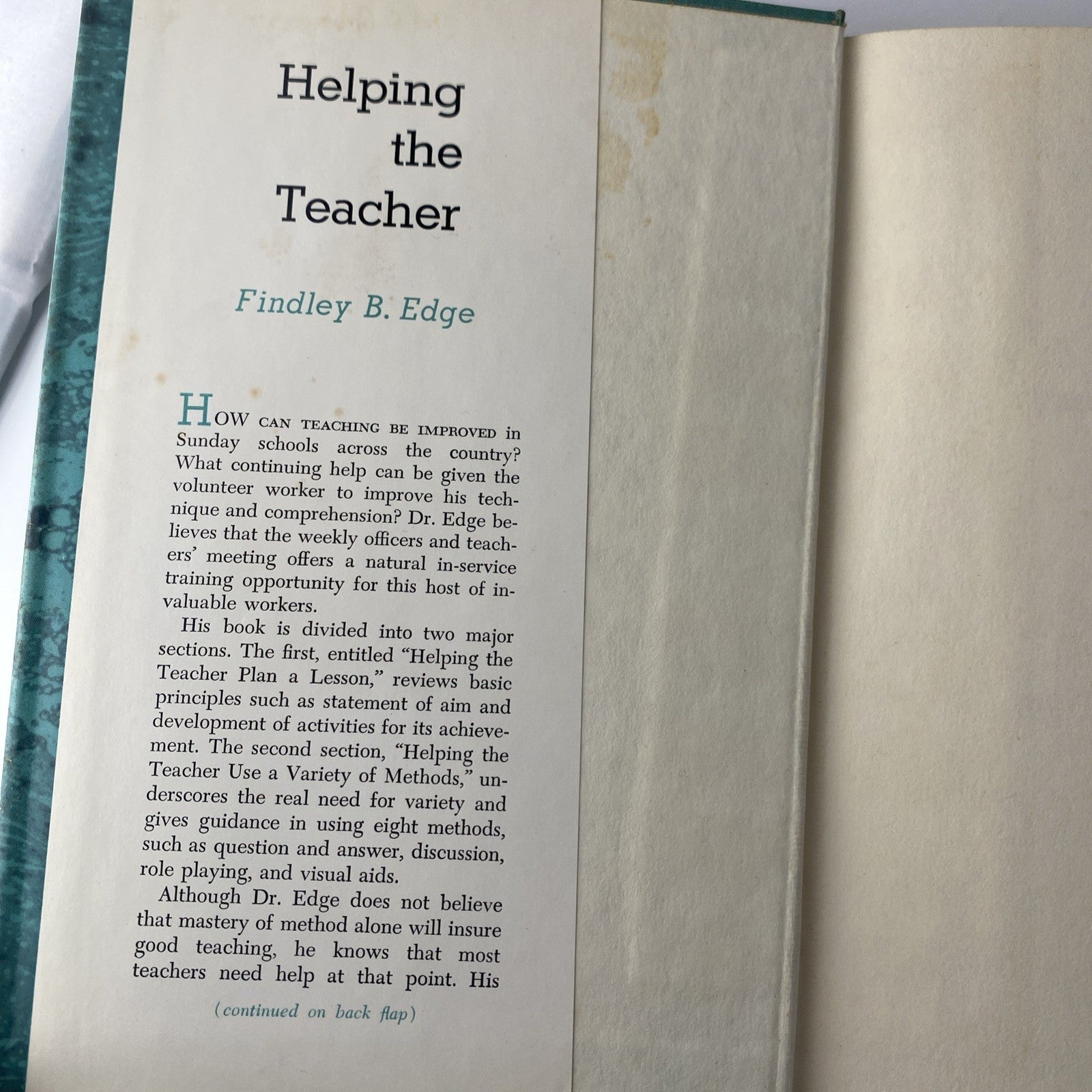 Helping The Teacher By Findley B. Edge - Hardcover See Pics “good” Vintage 60s