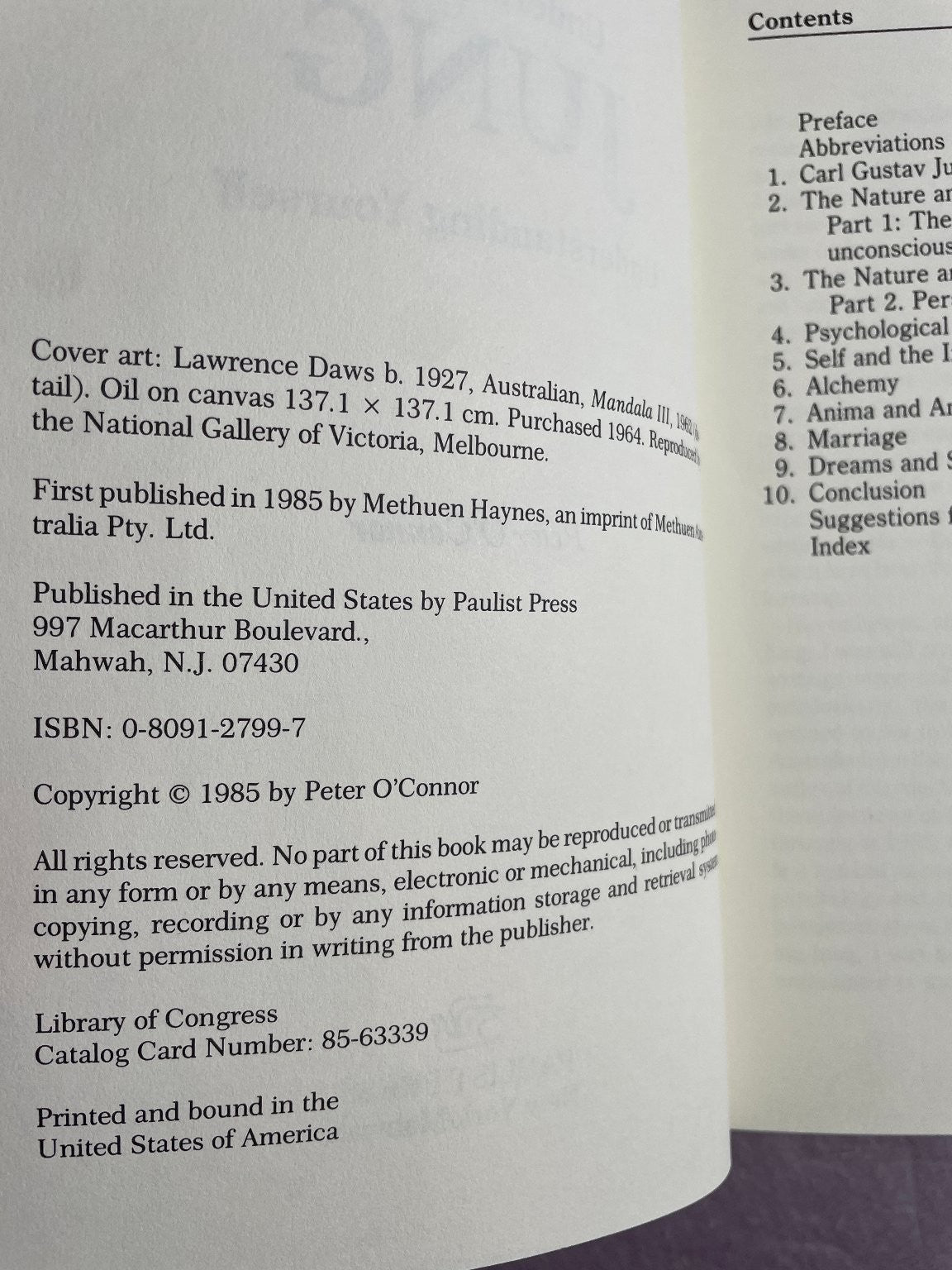 UNDERSTANDING JUNG, UNDERSTANDING YOURSELF Peter O'Connor 1985 Psychology