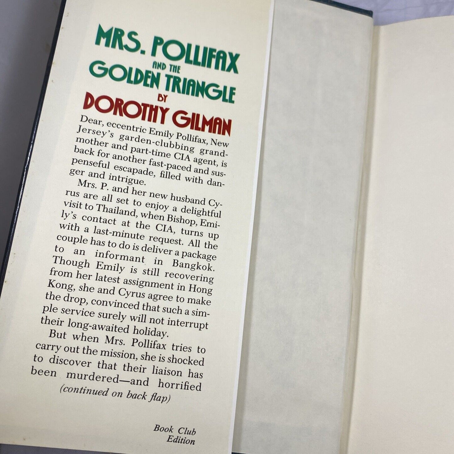 Mrs. Pollifax And The Golden Triangle By Dorothy Gilman - BCE Mystery Spy Thrill