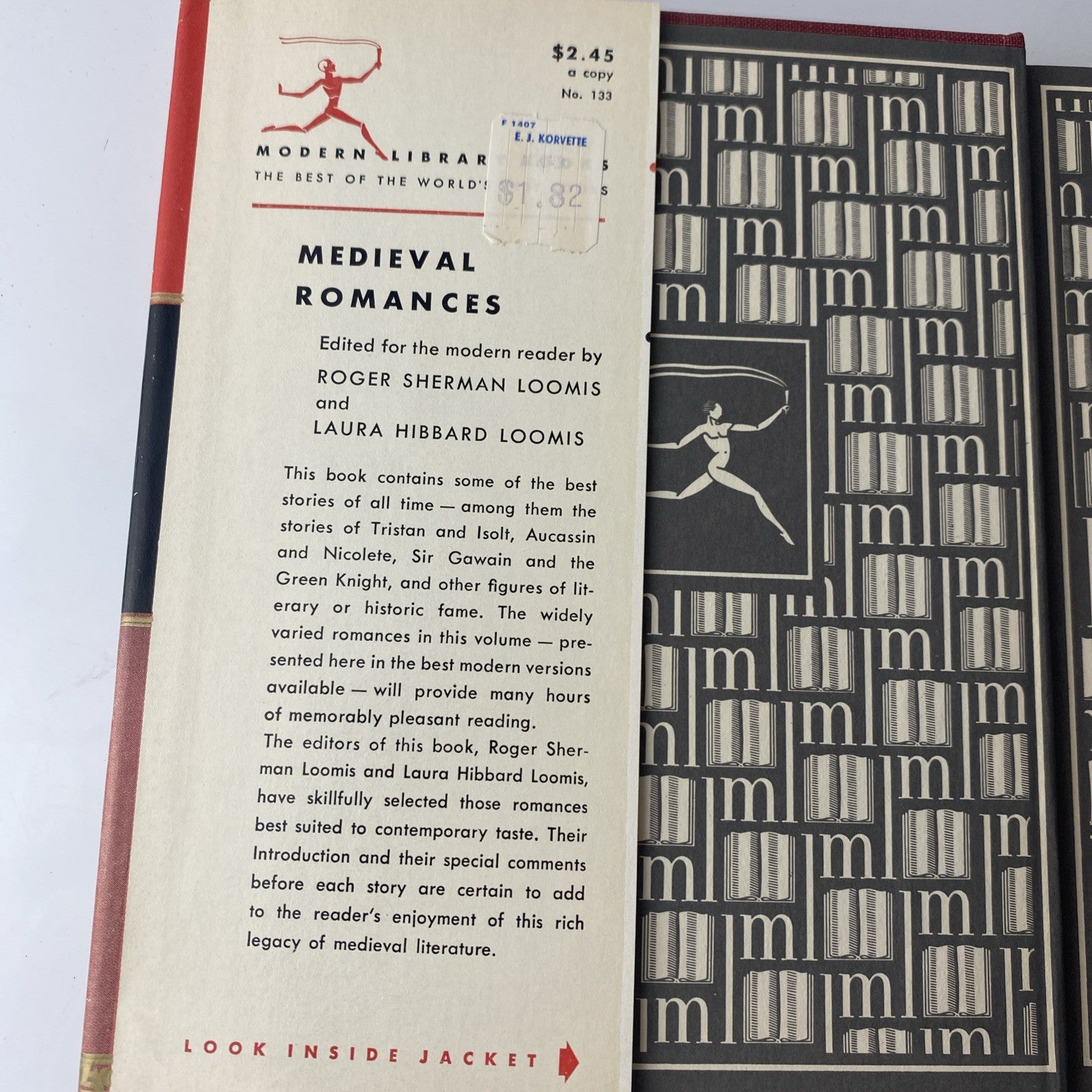 MEDIEVAL ROMANCES  Edited by Loomis and Loomis  The Modern Library  1957 HC/DJ
