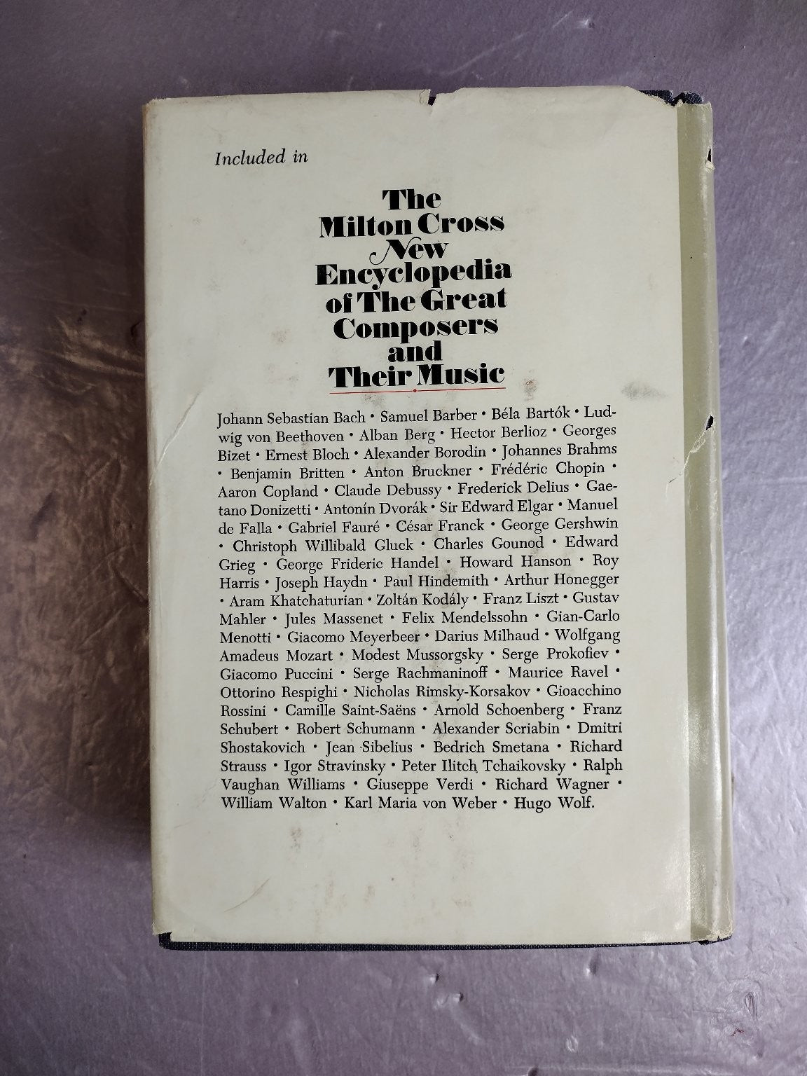 Milton Cross New Encyclopedia Great Composers & Their Music 1969 Vol 1 Doubleday