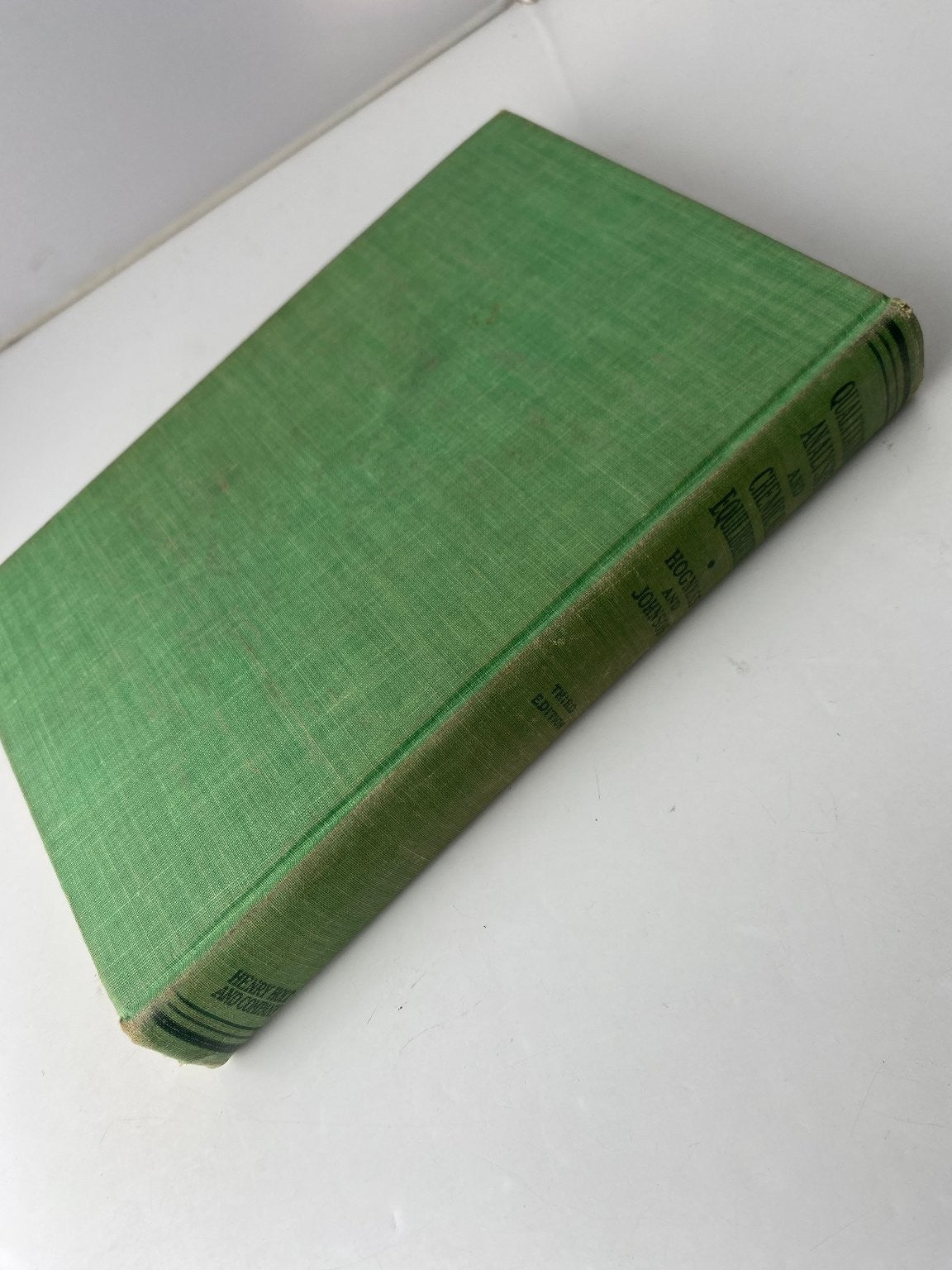 Qualitative Analysis Chemical Equilibrium Hogness Johnson 1947 Third Ed