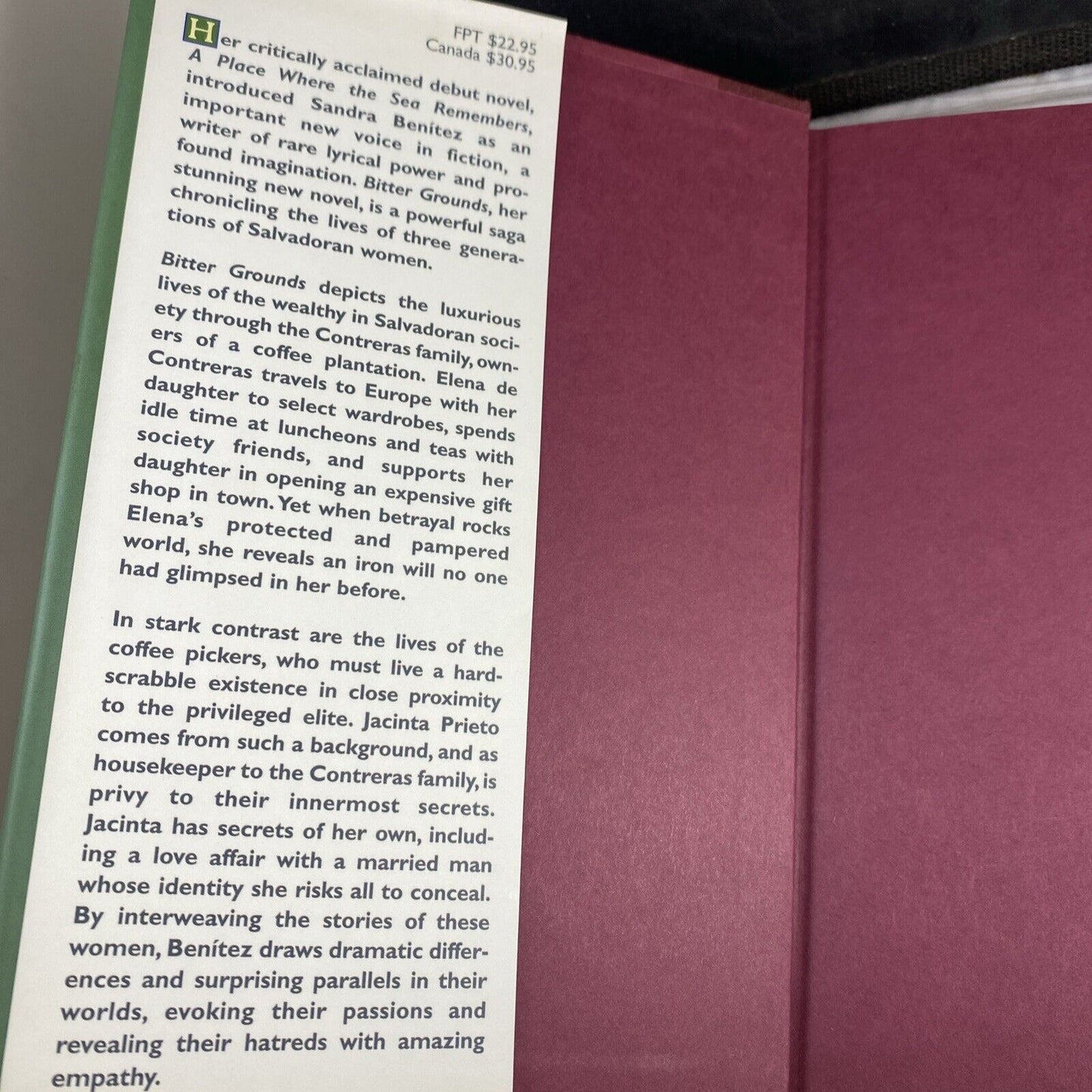 Bitter Grounds : A Novel by Sandra Benitez (1997, Hardcover) Fiction