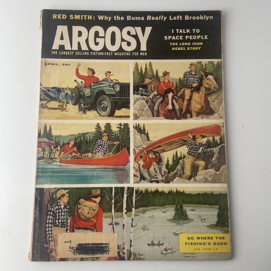 Argosy Fiction-Fact Magazine for Men April 1958 Space People Long John Nebel