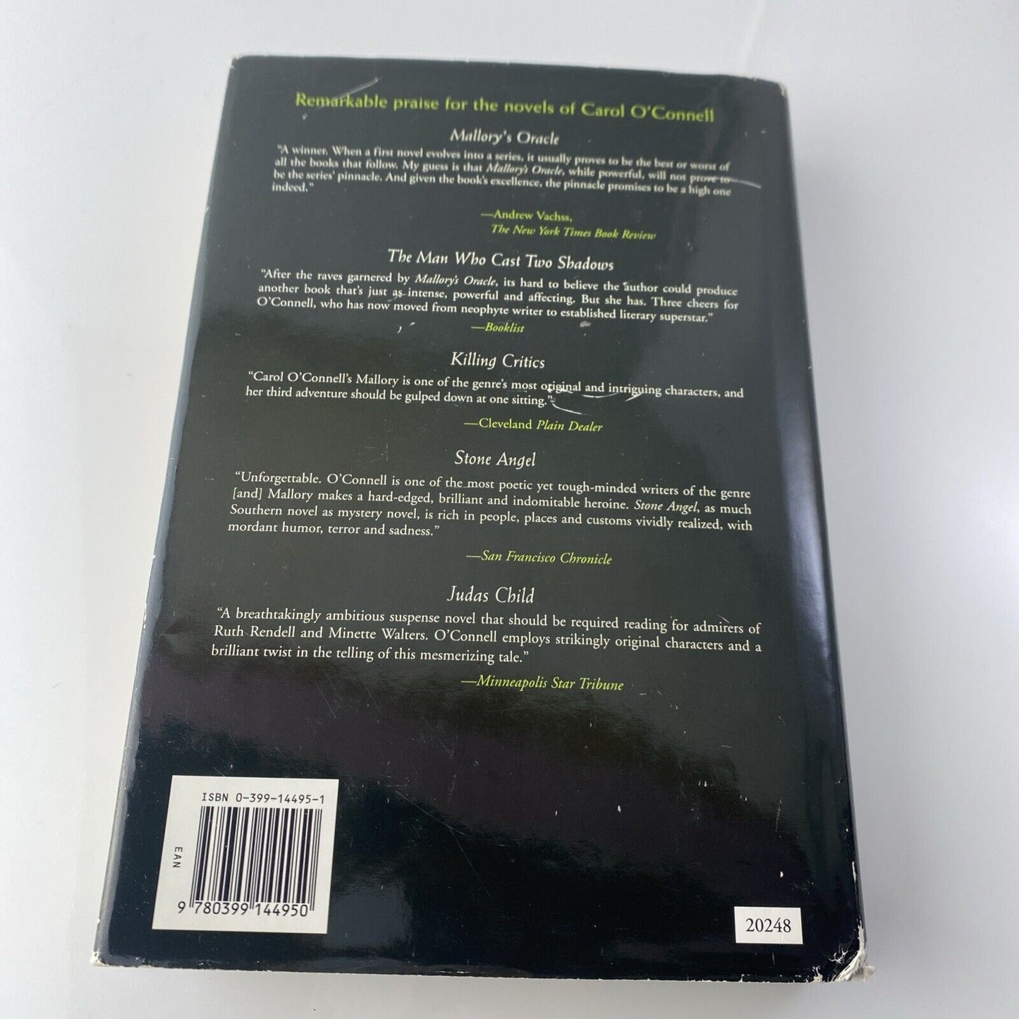 CAROL O'CONNELL 'Shell Game'; 1999 (Hardcover); Good Book Club Edition