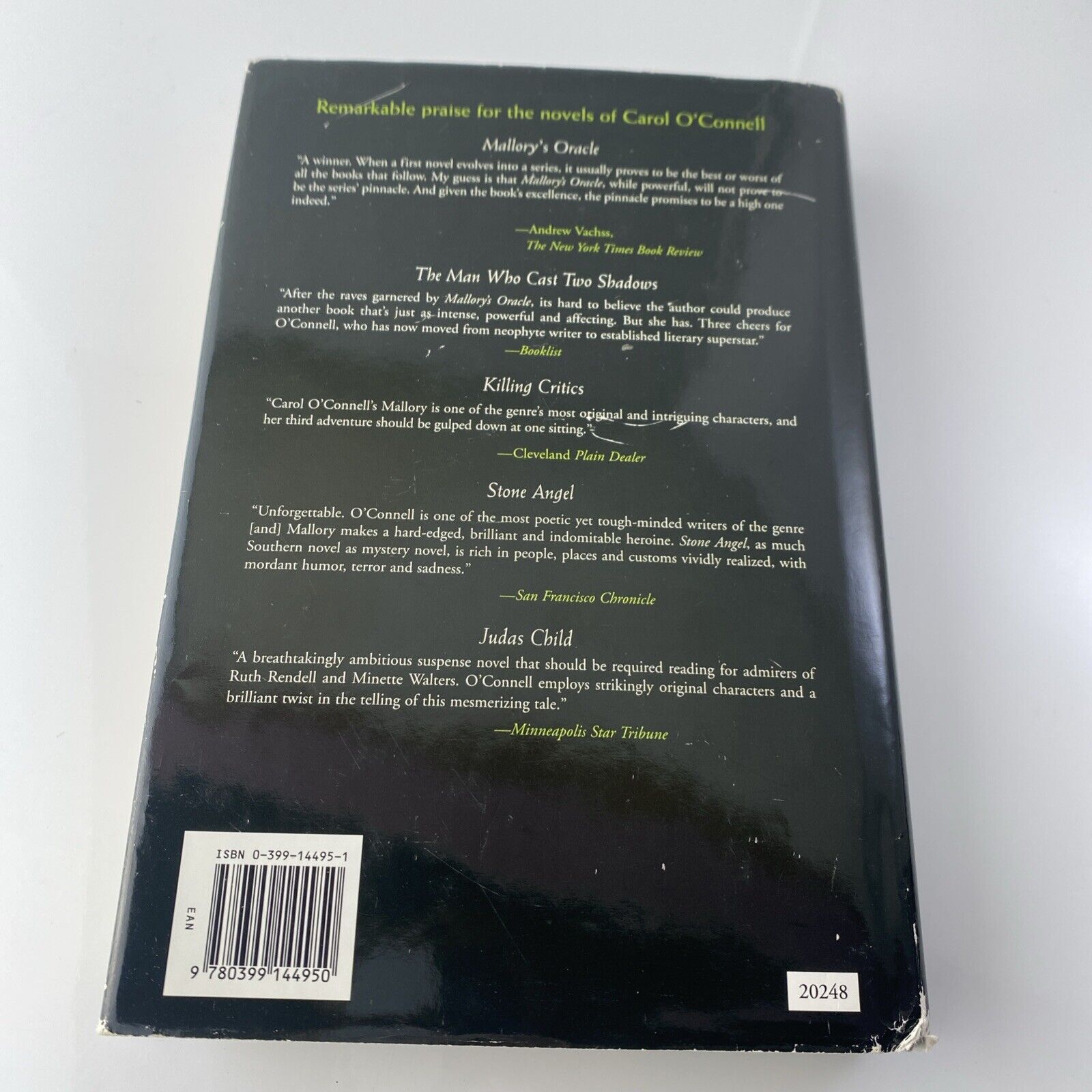 CAROL O'CONNELL 'Shell Game'; 1999 (Hardcover); Good Book Club Edition