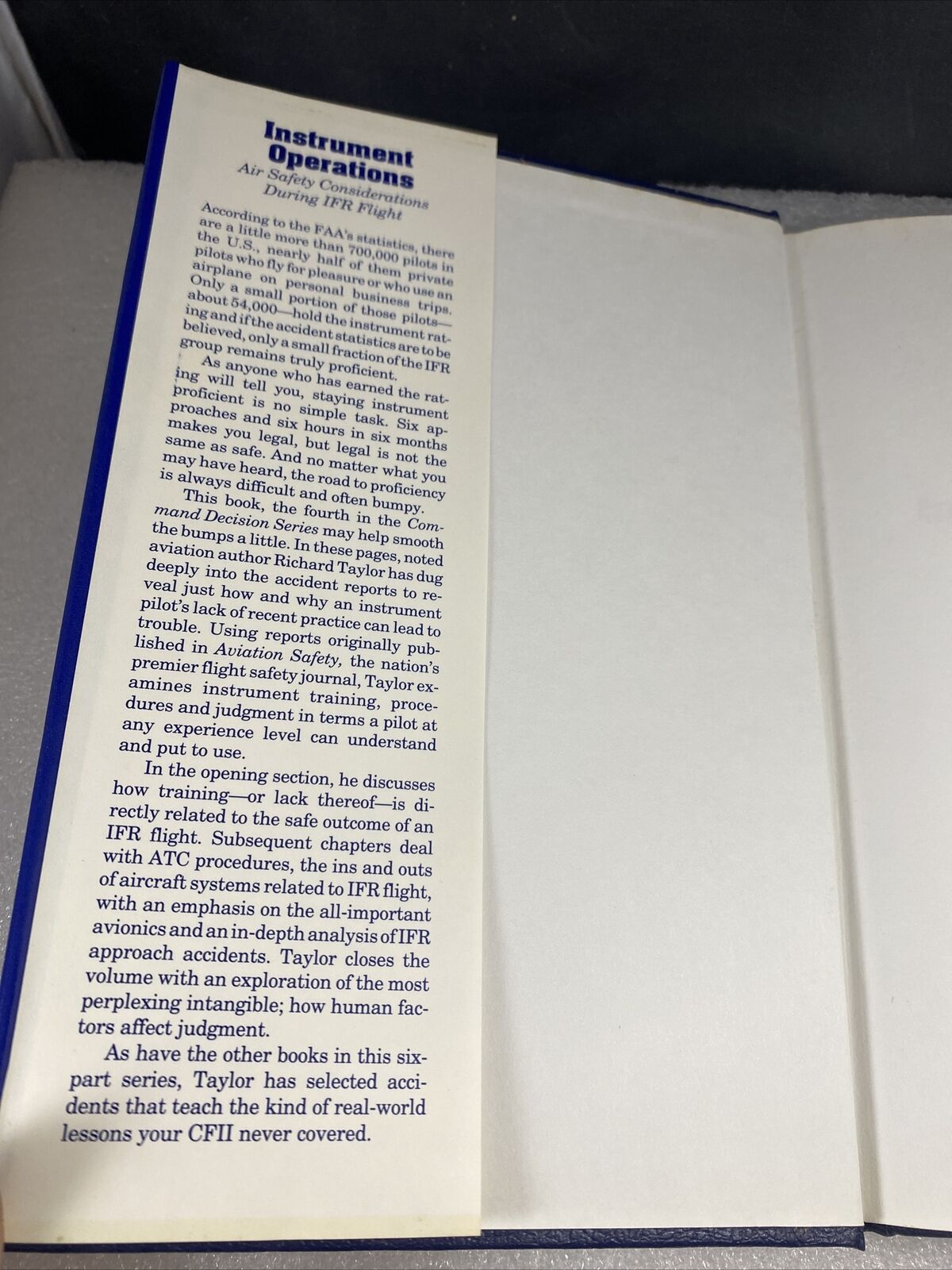 Instrument Operations - Air Safety (Command Decisions Series) Aviation Textbook