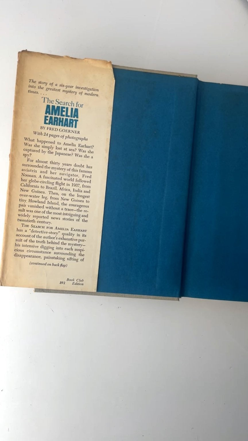 The Search for Amelia Earhart Fred Goerner 1966 Book Club Edition Biography