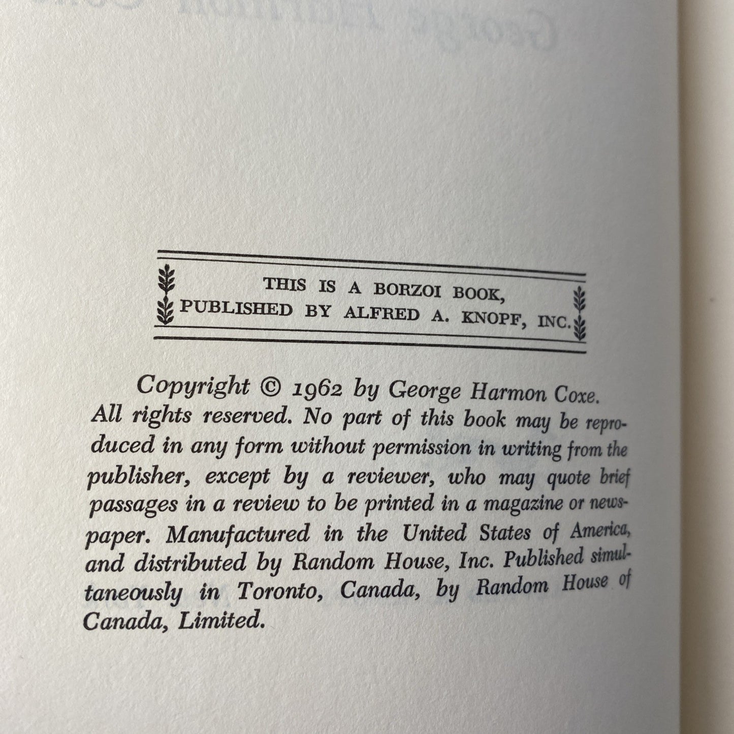 E1-48 Hardcover book MISSION OF FEAR George Harmon Coxe ALFRED A. KNOPF 1962