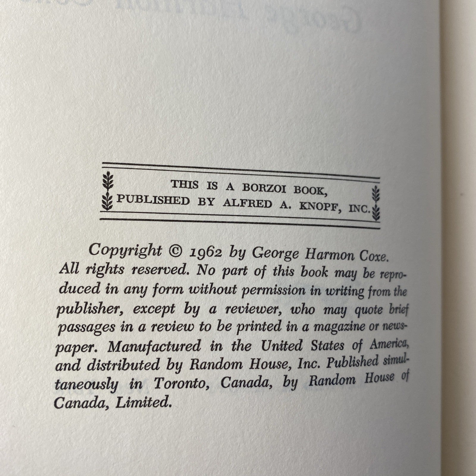 E1-48 Hardcover book MISSION OF FEAR George Harmon Coxe ALFRED A. KNOPF 1962