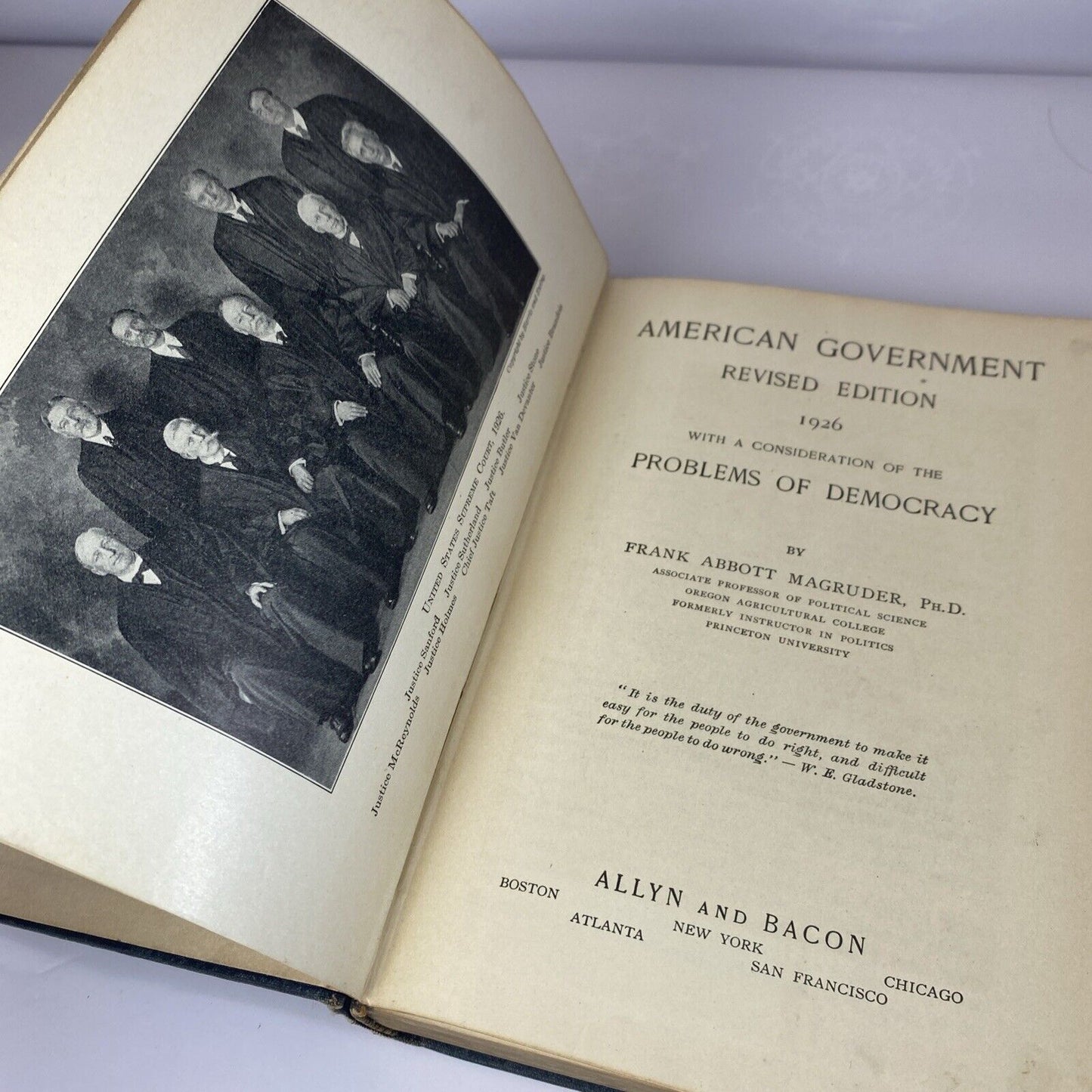 American Government, Revised Edition by Frank A. Magruder - 1926 HC Textbook