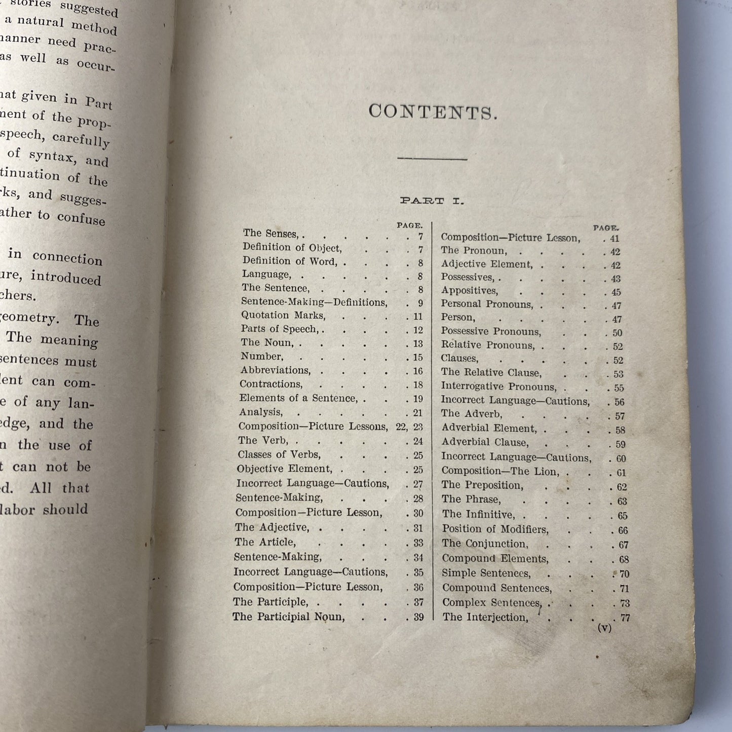 Harvey's Elementary Grammar and Composition Reader 1880 Antique Textbook English