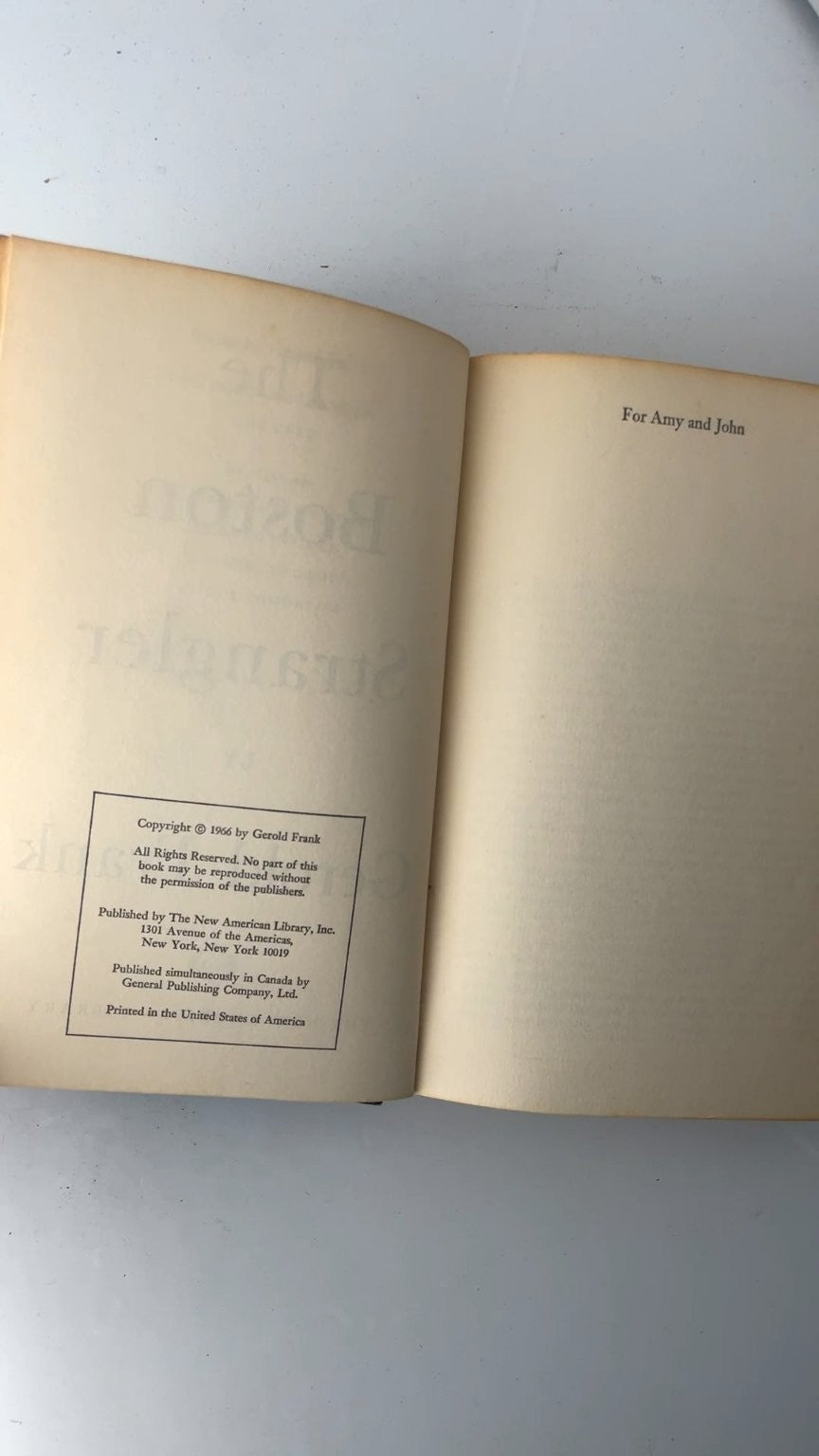 The Boston Strangler Gerold Frank 1966 First Edition True Crime NAL