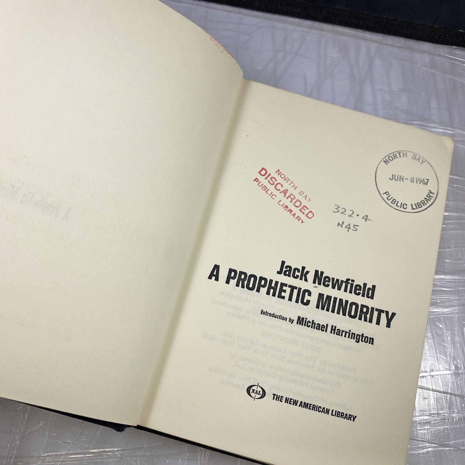 A Prophetic Minority by Jack Newfield 1966 HCDJ Vintage 60s 1st Print Amer Hist.