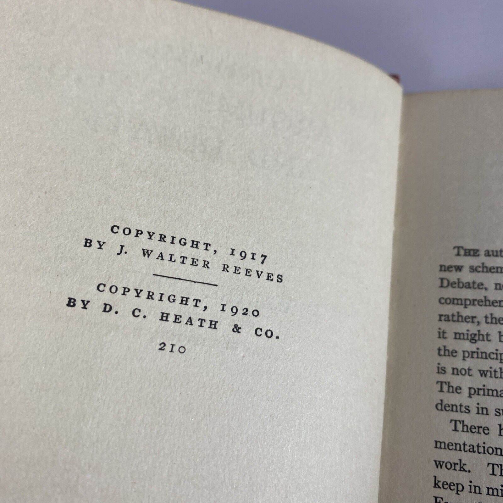 Argumentation And Debate By Walter Reeves 1920 Antique Detective Textbook Rare