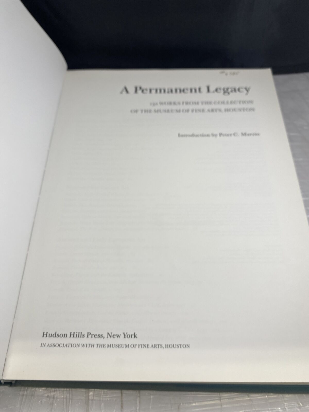 The Museum of Fine Arts, Houston : A Permanent Legacy Hardcover Vintage Art