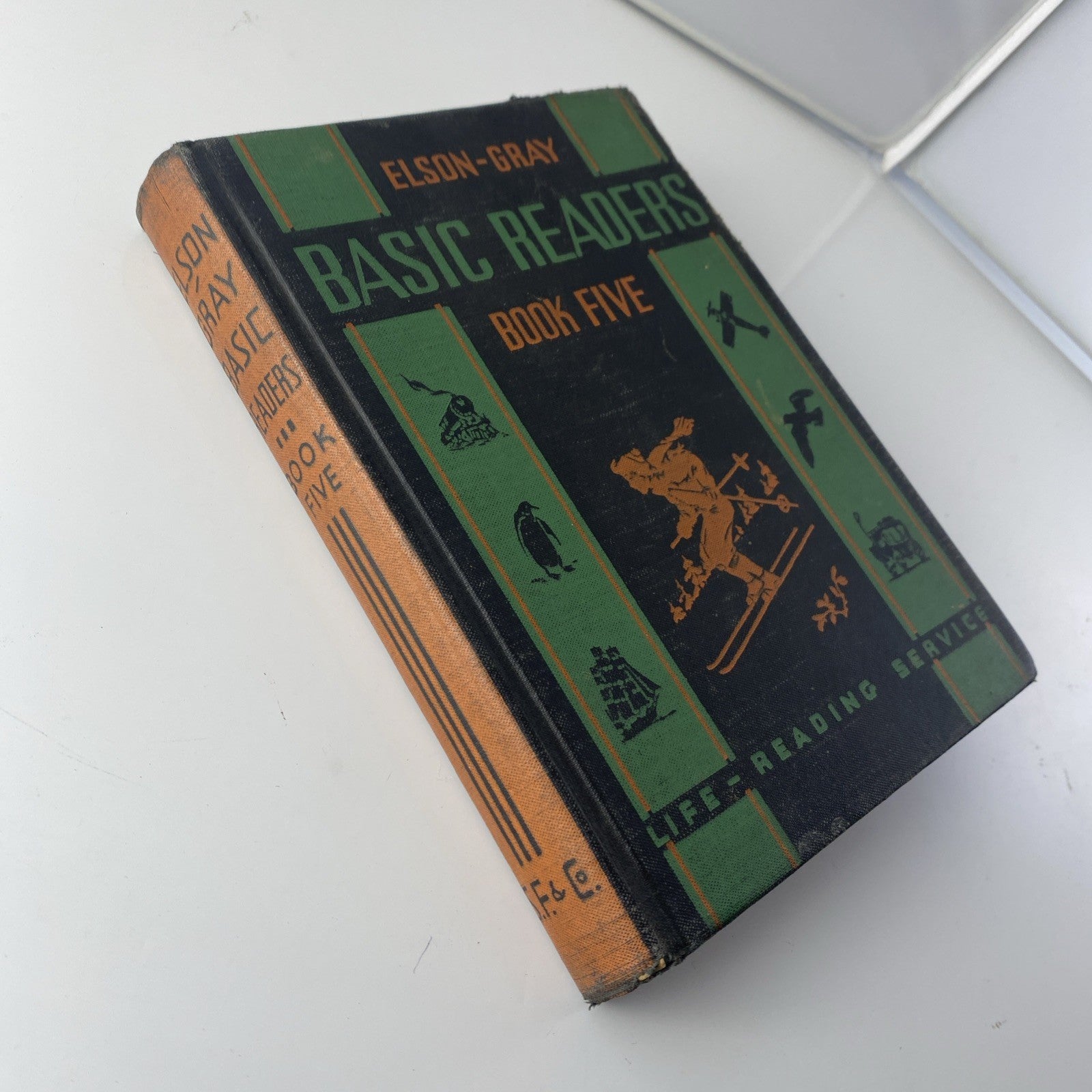 Elson-Gray Basic Readers Book Five by William Elson Schoolbook Skiing Hardcover