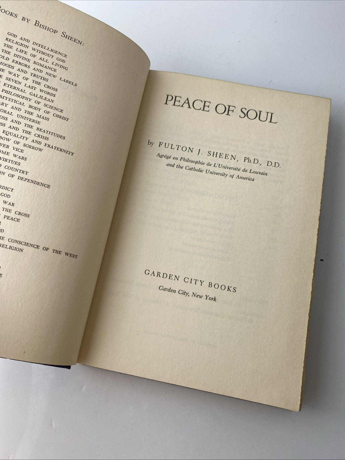 Fulton J. Sheen Peace of Soul Original 1951 Edition HC