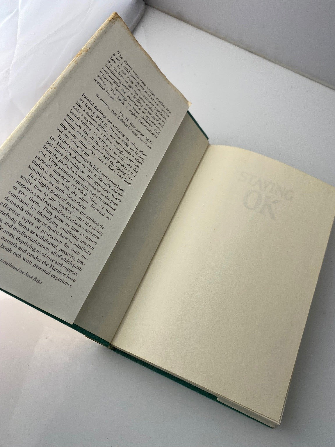 Staying OK Amy Bjork Harris Thomas A Harris 1985 Psychology Harper & Row