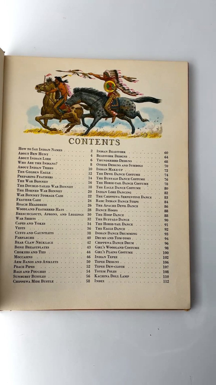 The Complete Book of Indian Crafts and Lore by W. Ben Hunt 1964 Illustrated