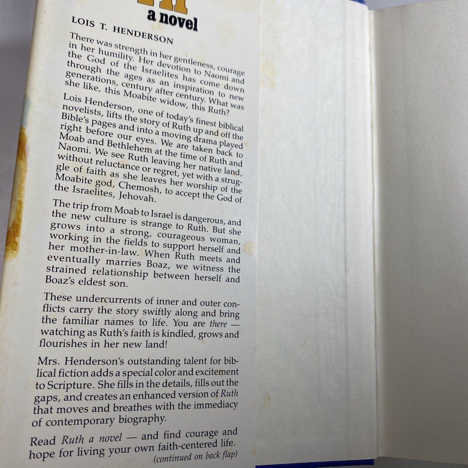 Ruth : A Novel Vintage Religious Historical Fiction 1st Ed. by Lois T. Henderson