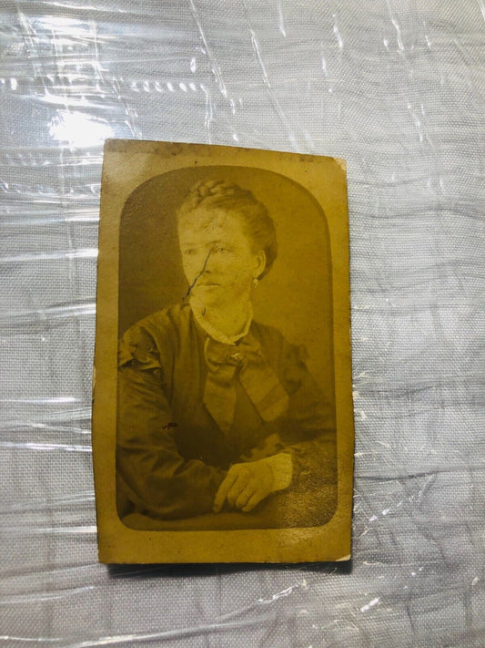 Novelty Cabinet Card Beautiful Gorgeous Woman Antique St. Louis MO Photobooth